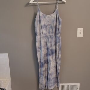 Old Navy Blue and White Midi Dress